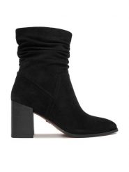 Nine West Botki CEO-JAMILAH-01 Czarny. Czarne botki damskie Nine West, z materiału, bez obcasa, na słupku, bez zapięcia. Za 269.99 zł.