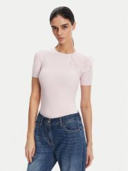 Elisabetta Franchi Sweter MK-55B-51E2 Fioletowy Slim Fit. Fioletowe swetry klasyczne damskie Elisabetta Franchi, z syntetyku, bez kołnierzyka. Za 799.99 zł.