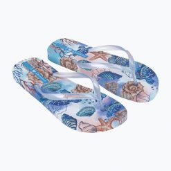 Klapki damskie Ipanema Verao Tropical. Niebieskie klapki damskie Ipanema, bez wzorów, bez obcasa, bez zapięcia. Za 109.99 zł.