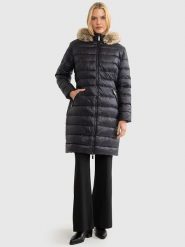 BIG STAR Płaszcz puchowy w kolorze czarnym rozmiar: L. Czarne płaszcze damskie Big Star, l, bez wzorów, z puchu, bez kaptura. Za 399.99 zł.