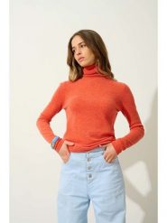 AUTHENTIC CASHMERE Kaszmirowy golf "Bise" w kolorze pomarańczowym rozmiar: M. Pomarańczowe golfy damskie AUTHENTIC CASHMERE, m, bez wzorów, z kaszmiru, bez ramiączek. Za 281.10 zł.