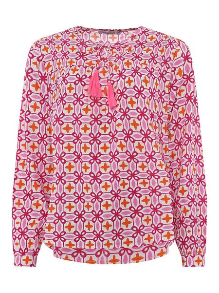 Zwillingsherz Bluzka "Grafisch Classic" w kolorze różowym rozmiar: L/XL. Różowe bluzki damskie Zwillingsherz, l, bez wzorów, z wiskozy, bez kołnierzyka, bez ramiączek. Za 70.41 zł.