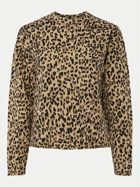 Pieces Sweter Seo 17156343 Brązowy Regular Fit. Brązowe swetry klasyczne damskie Pieces, xs, z syntetyku, bez kołnierzyka. Za 99.99 zł.