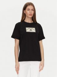 Elisabetta Franchi T-Shirt MA-035-51E2-V170 Czarny Regular Fit. Czarne t-shirty damskie Elisabetta Franchi, bez wzorów, z bawełny, bez kołnierzyka. Za 449.99 zł.