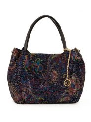 Mia Tomazzi Skórzana torebka "Gonfalone" w kolorze czarnym ze wzorem - 24 x 21 x 13 cm rozmiar: onesize. Czarne torebki klasyczne damskie Mia Tomazzi, z materiału, przez ramię, bez dodatków. Za 322.95 zł.