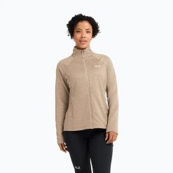 Bluza polarowa damska Jack Wolfskin Anytrail Full Zip. Brązowe bluzy damskie Jack Wolfskin, s, bez wzorów, z materiału, bez kaptura. Za 399.99 zł.