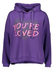 Miss goodlife Bluza "You`re loved" w kolorze fioletowym rozmiar: M. Różowe bluzy damskie miss goodlife, m, bez wzorów, z bawełny, z kapturem. Za 153.71 zł.