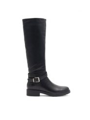 DeeZee Kozaki Stella H12936-1 Czarny. Czarne kozaki damskie DeeZee, z syntetyku, bez obcasa, na płaskiej podeszwie, bez zapięcia. Za 125.99 zł.