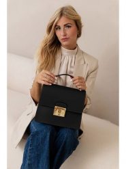 Lia Biassoni Skórzana torebka w kolorze czarnym - 27 x 24 x 8 cm rozmiar: onesize. Czarne torebki klasyczne damskie Lia Biassoni, z materiału, przez ramię, bez dodatków. Za 304.99 zł.