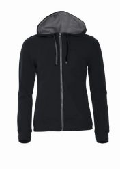 Clique Classic Hoody Full Zip Women – damska bluza z kapturem i pełnym zamkiem. Czarne bluzy damskie CLIQUE, s, bez wzorów, z bawełny, z kapturem. Za 337.15 zł.