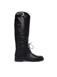 Weekend Max Mara Oficerki Visby 2525796015600 Czarny. Czarne kozaki damskie Weekend Max Mara, ze skóry, bez obcasa, na płaskiej podeszwie, bez zapięcia. Za 2,429.00 zł.