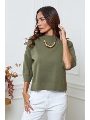 So Cachemire Sweter "Dylia" w kolorze khaki rozmiar: S. Brązowe swetry klasyczne damskie So Cachemire, s, ze splotem, bez kołnierzyka. Za 174.43 zł.