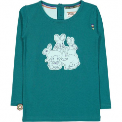 Koszulka "Family Affair" w kolorze morskim. Niebieskie koszulki i t-shirty dziewczęce 4FunkyFlavours Kids, z nadrukiem, z okrągłym kołnierzem, z długim rękawem. W wyprzedaży za 82.95 zł.