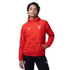 Damska piłkarska kurtka przeciwdeszczowa Siroko RSG Rain Jacket Player W. Czerwone kurtki damskie SIROKO, s, bez wzorów, z elastanu, bez kaptura. Za 205.60 zł.