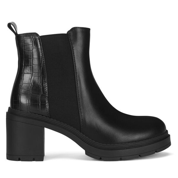 Botki Jenny Fairy. Czarne botki damskie Jenny Fairy, bez obcasa, na słupku, bez zapięcia. Za 169.99 zł.