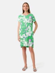 Gerry Weber Sukienka w kolorze zielono-biało-fioletowym rozmiar: 40. Białe sukienki damskie Gerry Weber, bez wzorów, bez ramiączek. Za 206.42 zł.