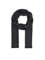 Tommy Hilfiger Szal Th Monogram Scarf AW0AW18273 Czarny. Czarne szaliki damskie Tommy Hilfiger, bez wzorów, z materiału. Za 289.99 zł.