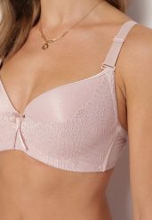 Różowy Biustonosz Full Cap Ozdobiony Koronką z Odpinanymi Ramiączkami Rillana. Czerwone biustonosze Renee, bez wzorów, z koronki. Za 14.99 zł.