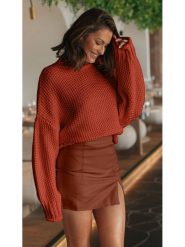 Milan Kiss Sweter w kolorze ceglastym rozmiar: M. Pomarańczowe golfy damskie Milan Kiss, m, z wełny, bez kołnierzyka. Za 140.53 zł.