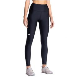 Legginsy damskie Under Armour Hi-Rise. Czarne legginsy sportowe damskie Under Armour, l, bez wzorów, z materiału, z podwyższonym stanem, do biegania. Za 330.99 zł.