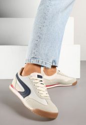 Beżowo-Szare Sneakersy w Klasycznym Stylu Ellirianne. Brązowe obuwie sportowe damskie Born2be, bez zapięcia, trekkingowe. Za 89.99 zł.