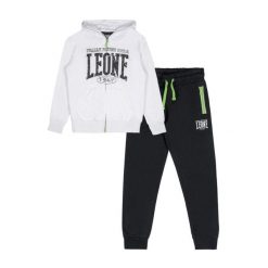 Bluza z bawełna z kaptur na czas wolny na co dzień. Białe bluzy damskie LEONE 1947 APPAREL, bez wzorów, z bawełny, bez kaptura. W wyprzedaży za 112.15 zł.