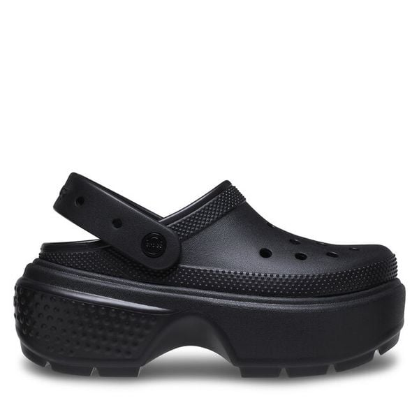 Klapki Crocs. Czarne klapki damskie Crocs, bez wzorów, bez obcasa, bez zapięcia. Za 219.99 zł.