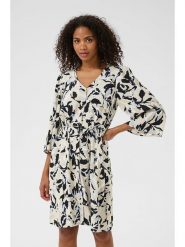 Kaffe Sukienka w kolorze beżowo-czarnym rozmiar: 34. Brązowe sukienki damskie Kaffe, bez wzorów, z tkaniny, klasyczne, bez ramiączek. Za 87.40 zł.