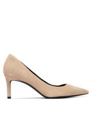 BOSS Szpilki Gracey 50557675 Écru. Szpilki damskie Boss, bez wzorów, ze skóry, bez obcasa, na szpilce, bez zapięcia. Za 899.99 zł.