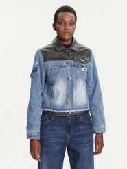 Desigual Kurtka jeansowa Contrast Mickey 25WWED16 Niebieski Regular Fit. Niebieskie kurtki damskie Desigual, xl, bez wzorów, z bawełny, bez kaptura. Za 569.99 zł.