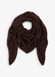 Trójkątny szalik z cienkiej dzianiny z wełną merynosową. Czerwone szaliki damskie bonprix, bez wzorów, z dzianiny. Za 109.99 zł.