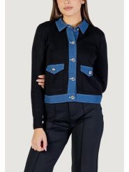 Morgan Kardigan 251-MNAKI Czarny Regular Fit. Czarne kardigany damskie Morgan, xs, bez wzorów, z bawełny. Za 349.99 zł.