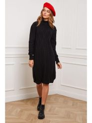 Joséfine Sukienka dzianinowa "Felicidad" w kolorze czarnym rozmiar: L. Czarne sukienki damskie Joséfine, bez wzorów, z dzianiny, bez ramiączek. Za 195.99 zł.