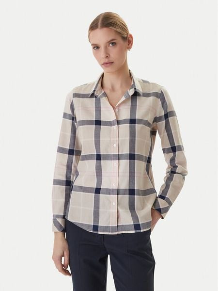 Barbour Koszula Bredon LSH1353PI55 Beżowy Regular Fit. Brązowe koszule damskie Barbour, bez wzorów, z bawełny, bez kołnierzyka, bez ramiączek. Za 321.99 zł.