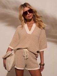 LA Angels Bluzka w kolorze beżowym rozmiar: S. Brązowe bluzki damskie LA Angels, s, bez wzorów, bez kołnierzyka, bez ramiączek. Za 179.95 zł.
