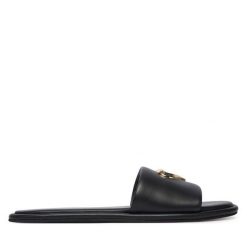 Klapki LOVE MOSCHINO. Czarne klapki damskie Love Moschino, bez wzorów, bez obcasa, bez zapięcia. Za 859.99 zł.