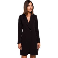 Elegancka sukienka marynarka biznesowa z kołnierzem do pracy czarna. Czarne marynarki i żakiety damskie Stylove, m, bez wzorów, biznesowe. Za 309.00 zł.