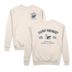 Bluza Save the Ocean – Okrągły dekolt / Dorosły (Ecru). Białe bluzy damskie SURF MONKEY, l, bez wzorów, z bawełny, bez kaptura. Za 309.95 zł.
