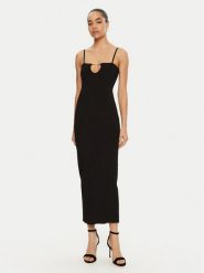 JACQUEMUS Sukienka dzianinowa 24E241KN449 Czarny Regular Fit. Czarne sukienki damskie JACQUEMUS, bez wzorów, z dzianiny, bez ramiączek. Za 2,399.00 zł.