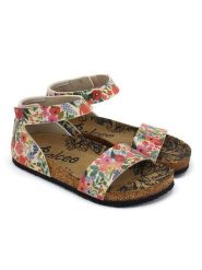 Calceo Sandały ze wzorem rozmiar: 39. Sandały damskie Calceo, bez wzorów, z otwartym noskiem, bez obcasa, bez zapięcia. Za 152.45 zł.