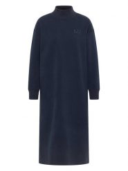 ELBSAND Sukienka dresowa "Roomi" w kolorze granatowym rozmiar: XL. Niebieskie sukienki damskie ELBSAND, bez wzorów, z bawełny, bez ramiączek. Za 173.99 zł.