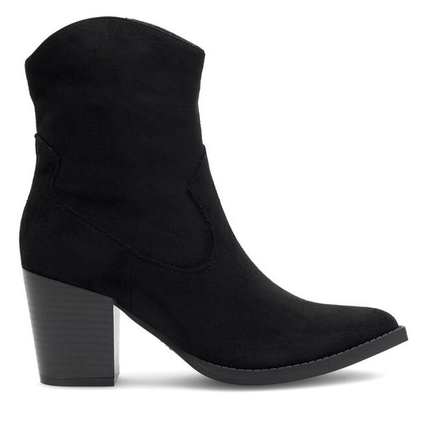 Kowbojki DeeZee. Czarne botki damskie DeeZee, bez obcasa, na słupku, bez zapięcia. Za 139.99 zł.