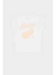 Guess T-Shirt J5GI00 K6YW4 Biały Regular Fit. Białe koszulki i t-shirty dziewczęce Guess, z aplikacjami, z bawełny, bez kołnierzyka, bez ramiączek. Za 49.99 zł.