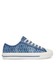 Guess Trampki FLTC3Y FAL12 Niebieski. Niebieskie trampki damskie Guess, z aplikacjami, z materiału, bez zapięcia. Za 311.99 zł.