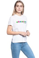 T-SHIRT DAMSKI WRANGLER HIGH RIB REGULAR TEE WHITE W7N9EVX12 112131988. Białe t-shirty damskie Wrangler, s, bez wzorów, bez kołnierzyka. Za 69.99 zł.