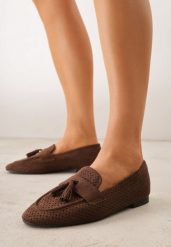 Ciemnobrązowe Ażurowe Mokasyny VICES Ozdobione Frędzlami Catiana. Brązowe mokasyny damskie Born2be, z jeansu, bez obcasa. Za 89.99 zł.