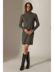 Perfect Cashmere Kaszmirowa sukienka dzianinowa "Amanda" w kolorze szarym rozmiar: L. Szare sukienki damskie Perfect Cashmere, bez wzorów, z dzianiny, bez ramiączek. Za 255.94 zł.