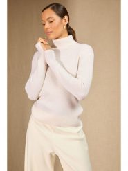 Perfect Cashmere Kaszmirowy golf "Elly" w kolorze kremowym rozmiar: L. Brązowe golfy damskie Perfect Cashmere, l, bez wzorów, z kaszmiru, bez ramiączek. Za 478.99 zł.