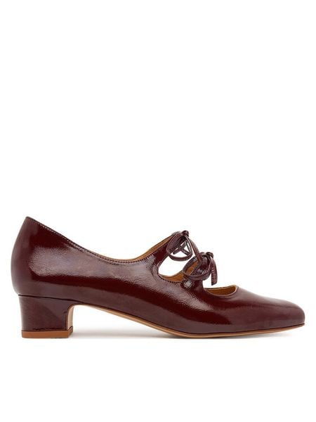 Balagan Czółenka Greta Bordowy. Czerwone czółenka damskie BALAGAN, bez wzorów, ze skóry, bez obcasa. Za 599.99 zł.