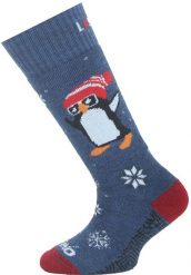 Skarpety merino SJT. Niebieskie skarpetki damskie LASTING, bez wzorów, z elastanu. Za 51.00 zł.